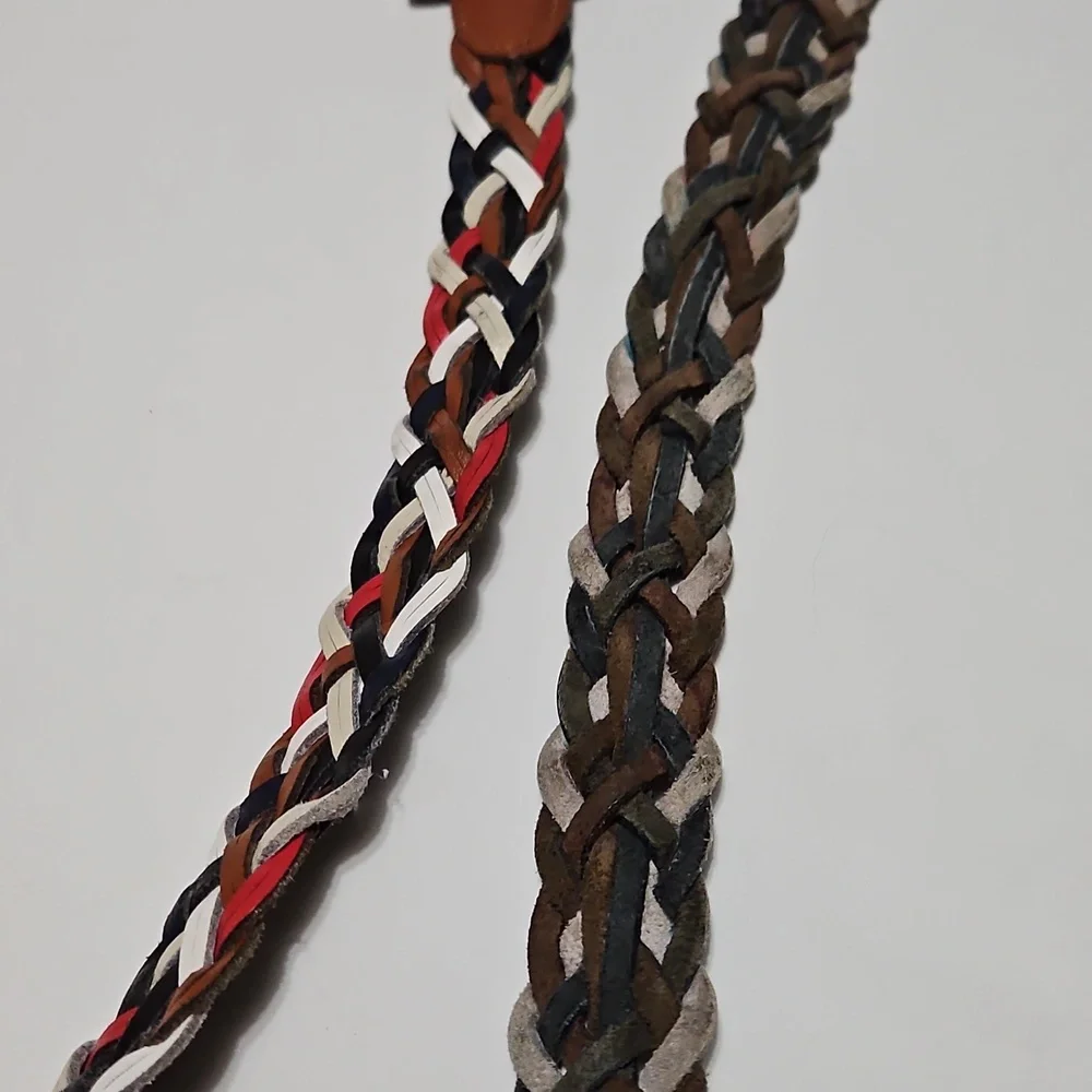 Argentina Capezio Vintage Leather Braided Twist Multi Color Belt Size S/M #1054